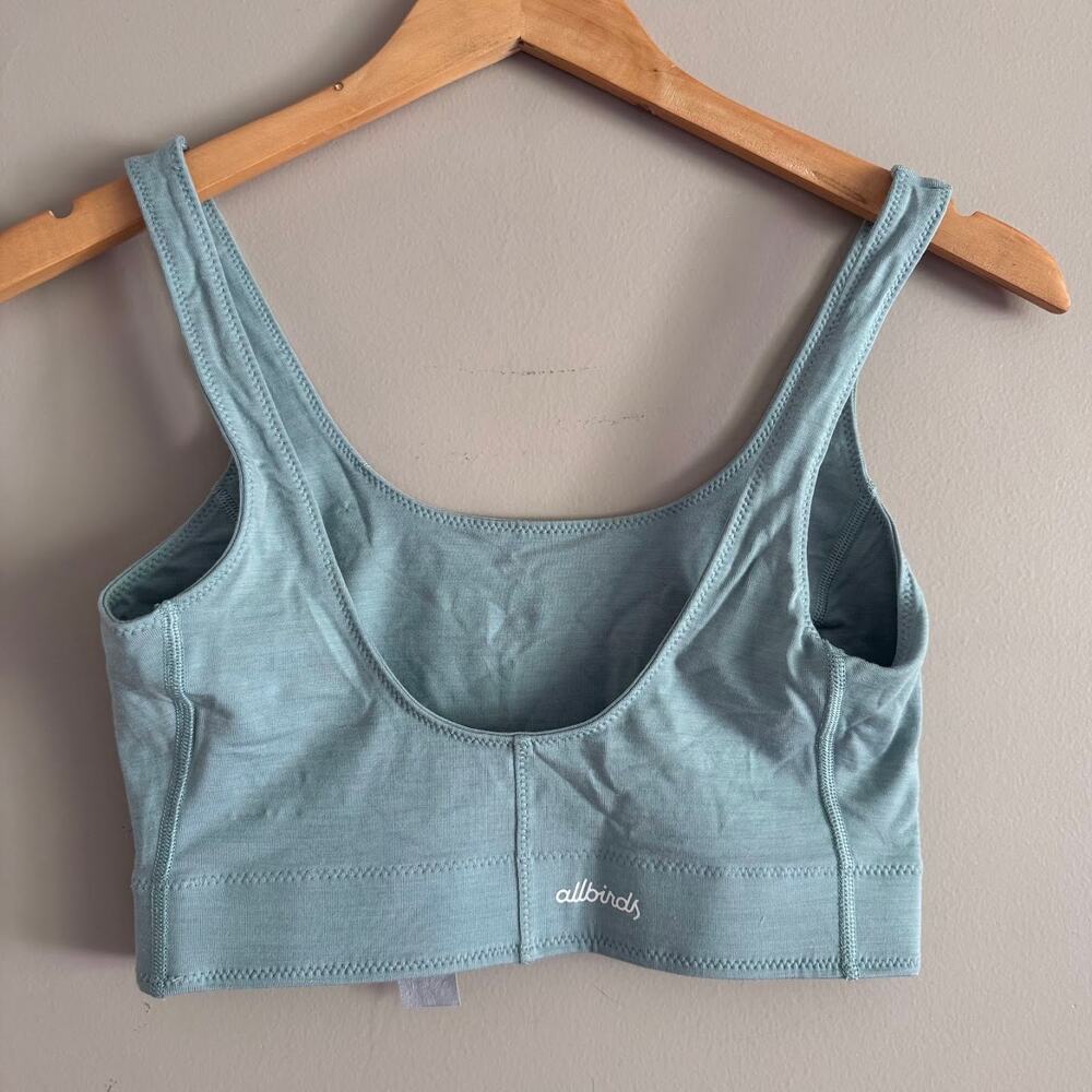 Allbirds Natural Flow Crop Tank Bra Blue Green Seafoam Size Small Workout